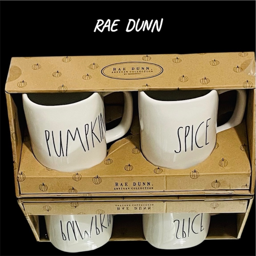 Rae Dunn Pumpkin Spice Mug Set - White  Thanksgiving